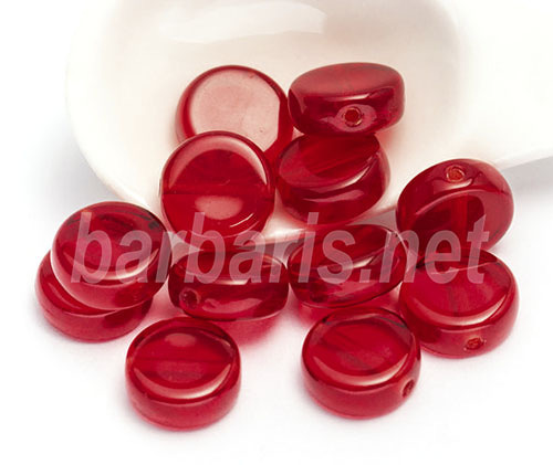 Preciosa Бусины &quot;Красные таблетки&quot; стекло (фото)