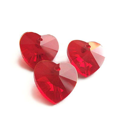 Preciosa Граненные подвески &quot;Красное сердце&quot; стекло (фото)